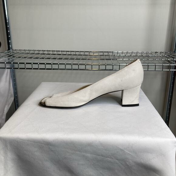 Sandro Vicari For Yorke‎ Size 38.5/8 Ivory Pumps Career Euro Old Money Classic - Picture 2 of 7